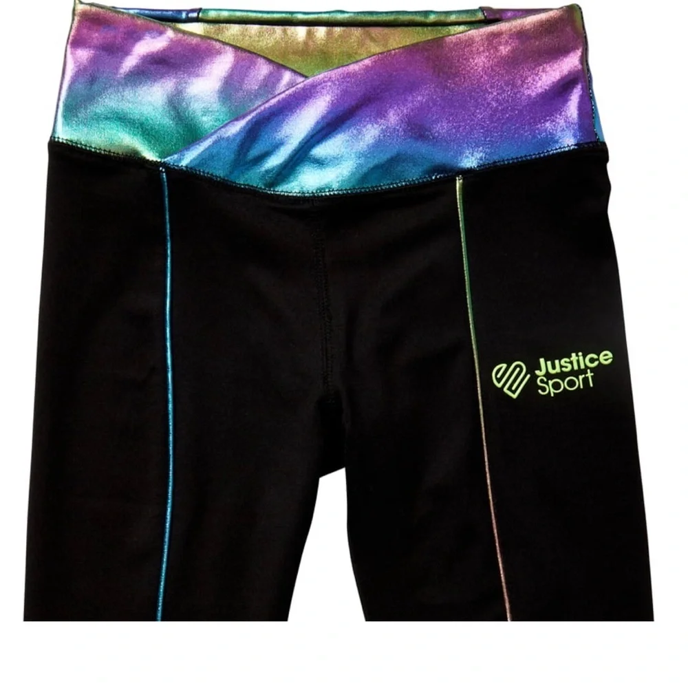 Girls’ J-Sport justice Cross Waistband Active 3-D printed logo Leggings size 10M